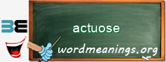 WordMeaning blackboard for actuose